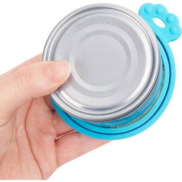 2-Piece Reusable Silicone Pet Can Lid & Spoon Set – Universal Fit (2.5/2.9/3.3 in | 6.35/7.37/8.38 cm) Airtight Seal for Dog & Cat Food