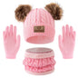 3pc 2-12Y Autumn and Winter Children's Hats and neck Gloves Set, cute, comfortable and warm, hats for boys and girls