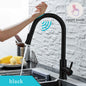 Touch Sensor Pull-Out Kitchen Faucet, Brushed Nickel & Matte Black Stainless Steel, Single-Handle Touch Control