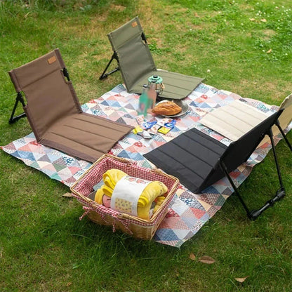 Foldable Camping Chair with Padded Backrest — Portable Folding Beach, Picnic & Garden Chair