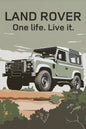 L-and-R-over Defender 90 Offroad Poster Classic Retro Automotive Poster Canvas Prints Classic Off-road Vehicle Aesthetic Print