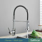 Brushed Gold Pull-Down Kitchen Faucet, Spring Spout Single-Handle Deck-Mount Hot & Cold Mixer