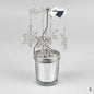 Rotating Tea Light Candle Holder Carousel Stand 6.7x3.1in (17x8cm) Metal Spinning Candlestick Gold Silver Home Party Christmas Decor Gift