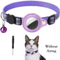 Adjustable Reflective Cat Collar with Tracker Case & Bell — Protective PU Holder for Bluetooth GPS Trackers, 22–34 cm (8.7–13.4 in)