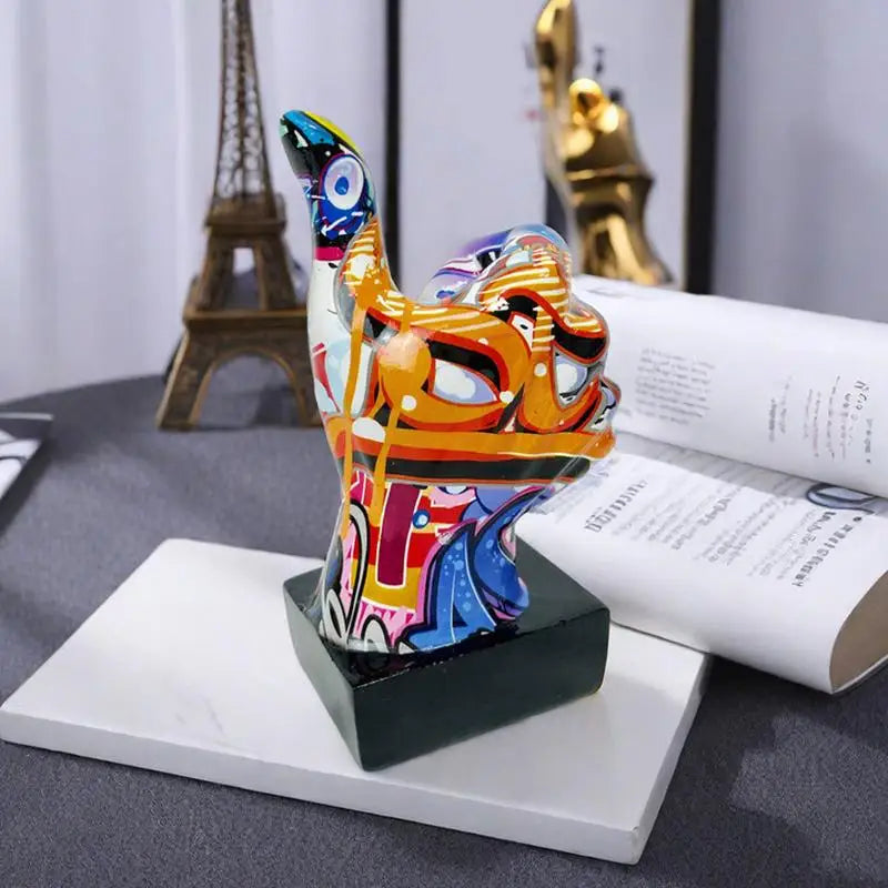 Graffiti Hand Gesture Resin Statue