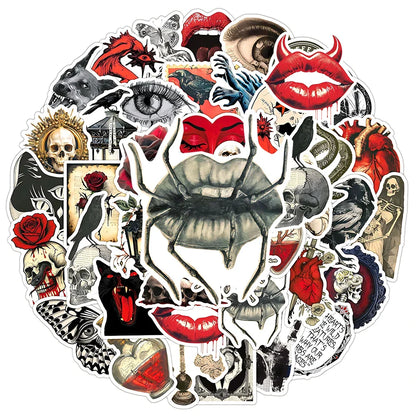 10/30/50pcs Cool Horror Poster Waterproof Stickers Laptop Skateboard Luggage Motorcycle Guitar Phone Fridge Car Sticker Decals
