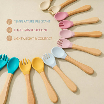 Mamaplan 3PCS Baby Silicone Feeding Set Suction Bowl Spoon Fork