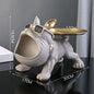 30cm/11.8inch Home Decor Bulldog Figurine Dog Statue Key Storage Box Animal Ornament Resin Craft Art Figurine Puppy Sculpture