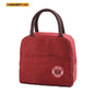 Insulated Bento Lunch Bag with Ice-Pack Pocket - Portable Thermal Cooler Tote for Students, Oxford Cloth