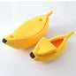 Banana-Shaped Plush Pet Bed – Cozy Cat & Small Dog House, Small (40×12×19 cm / 15.7×4.7×7.5 in) & Medium (51×14×20 cm / 20.1×5.5×7.9 in) – Yellow, Pink, Beige, Green