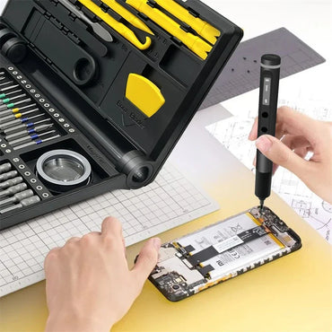 Cordless Electric Precision Screwdriver Set with LED Light - Magnetic S2 Bits for Phone, Laptop & Electronics Repair, Rechargeable USB-C