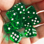 10-Pack 14mm (0.55 in) Transparent Acrylic Dice Rounded Corner Multi-Color Game Dice