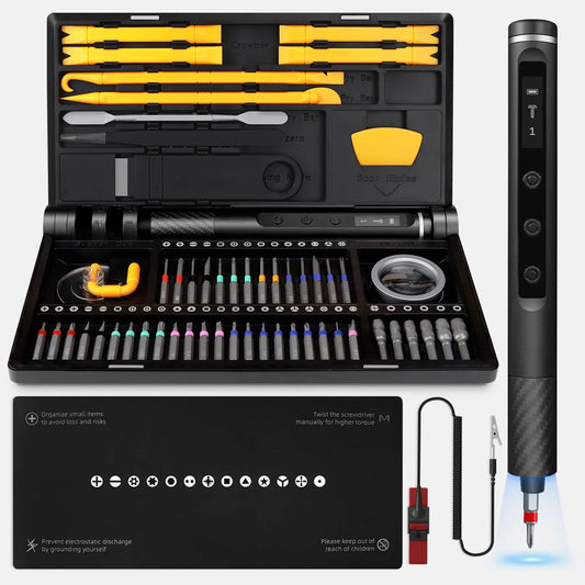 71-in-1 Precision Screwdriver Set – Cordless Electric & Manual Repair Kit for Phones, PCs & Laptops (42 Magnetic Bits, 0.52 N·m Torque)