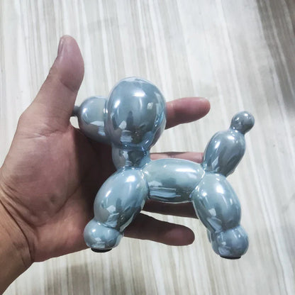 12.5cm Mini Ceramic Poodle Abstract Ornament Creative Sculpture Study Room Statue Home Office Accessories Festival Decoration