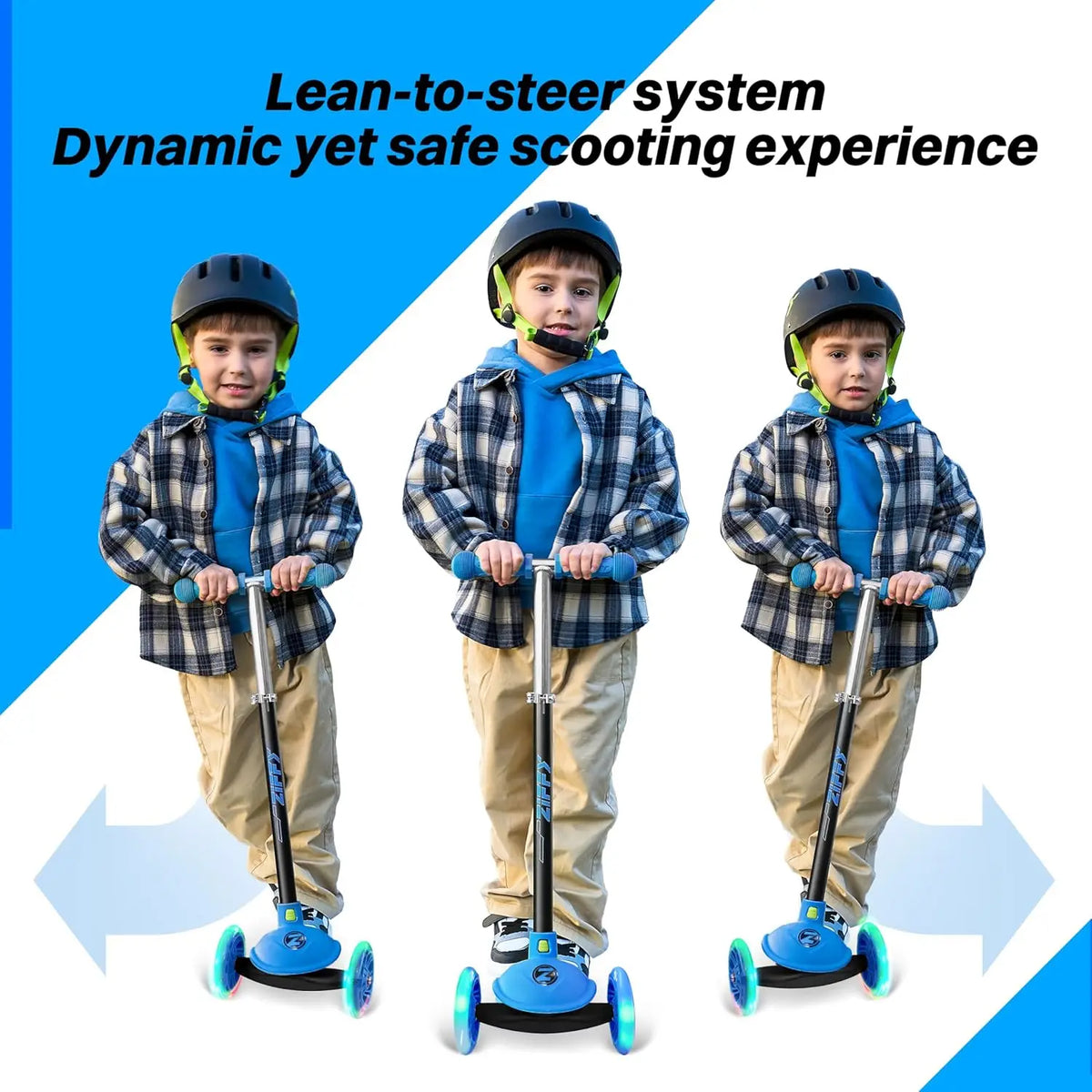 Joyfy 3-Wheel Kids Scooter with LED Wheels, 5-Position Height
