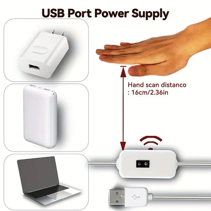 1M (3.3ft) USB LED Motion Sensor Night Light Strip – Warm White Dimmable Hand-Sweep TV Backlight & Kitchen Closet