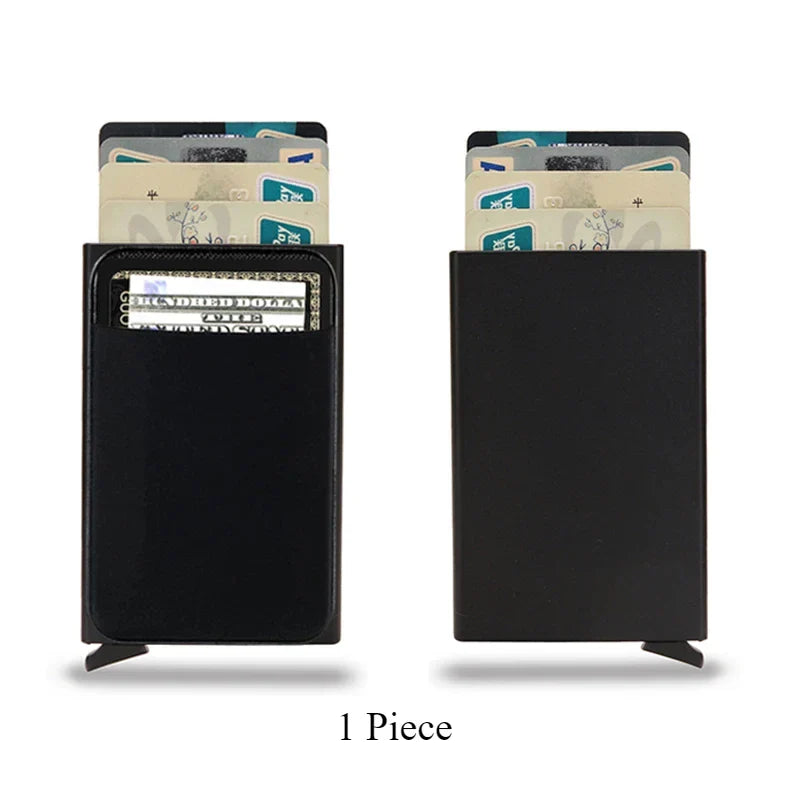 Slim RFID Blocking Credit Card Holder Wallet for Men Anti-Theft Metal Money Card Case