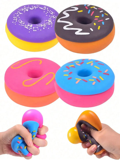 Donut Sensory Fidget Toy – Soft Silicone Stress Relief Squeeze Toy, Random Color