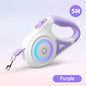 5M (16.4 ft) Retractable LED Dog Leash with Anti-Slip Handle, Tangle-Free and Reflective, Fits Pets up to 35kg (77 lb)