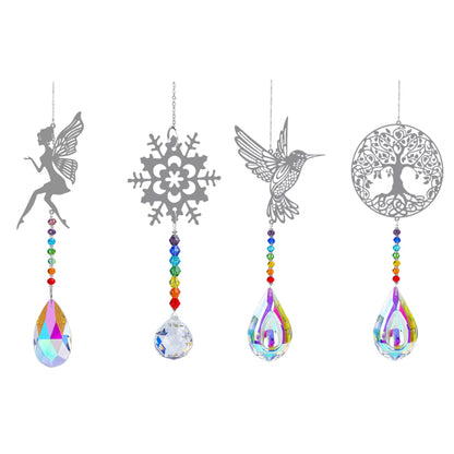 Animal metal sheet butterfly pendant crystal ball prism sun catcher DIY hanging decoration window decoration garden sun catcher