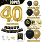 Black Gold Birthday Table Runner 30 50 Birthday Tablecloth Balloon Party Decoration For Home Backdrop Wedding Adult Anniversary