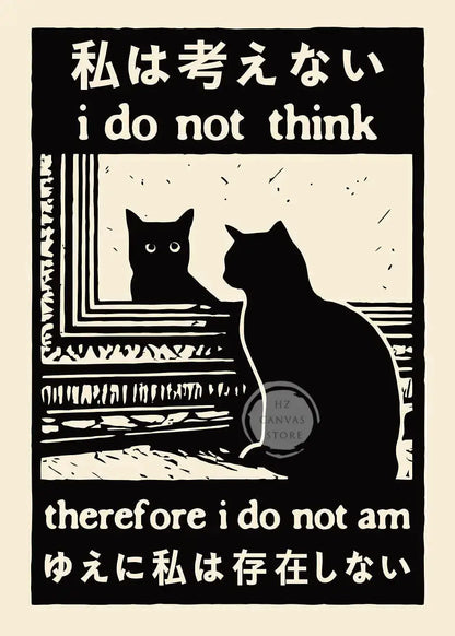 Funny Cat Meme Posters Cartoon Japanese Cat Art Internet Meme Culture Canvas Print Modern Living Room Bedroom Home Decor Gift