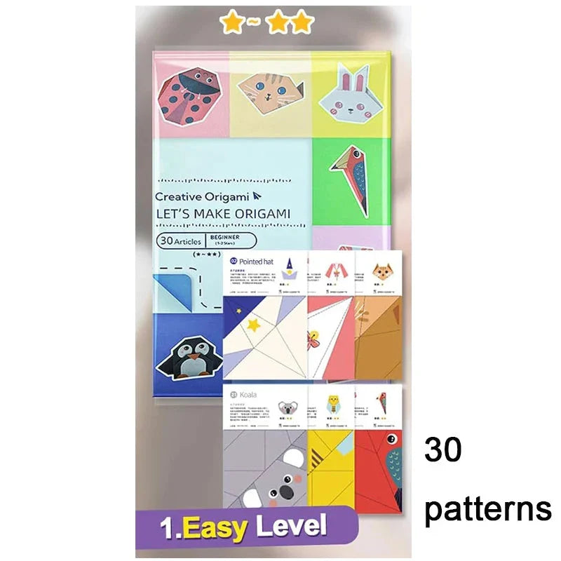 Origami Kit with 30/96 Sheets & Guiding Book - DIY Art Craft for Kids & Beginners