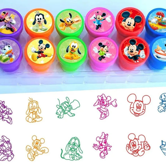 12-Pack Kawaii Cartoon Mouse Seal Stickers — Cute Birthday Party Favors for Kids