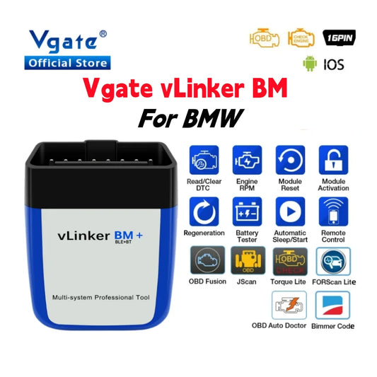 ELM327 BMW OBD2 WiFi Bluetooth 4.0 Car Diagnostic Scanner — Compatible with BimmerCode & BimmerLink