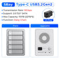 5-Bay 10Gbps SATA HDD & SSD Docking Station, 2.5"/3.5" USB 3.2 Gen2 Type-C Enclosure with Daisy Chain & 150W Power