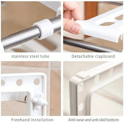 Stackable Cabinet Organizer Shelves for Kitchen & Pantry - Adjustable Under-Sink & Counter Storage