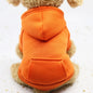 Warm Hooded Dog Sweater for Small Pets – Thick Fleece Autumn Winter Solid Color Pet Hoodie