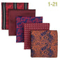 5-Pack Men's Microfiber Pocket Squares 12.6 in (32 cm) - Jacquard Woven Wedding & Formal Handkerchiefs, Assorted Patterns