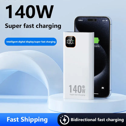 140W 100,000mAh Portable Power Bank USB-C Fast Charging with LED Display, 3-Device Output