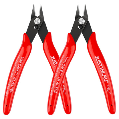 2-Pack Mini Flush Cutting Pliers – Precision Diagonal Wire Cutters for Electrical & Metal Work, Left-Handed