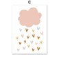 Kawaii Angel Girls Rabbit Sun Rainbow Cloud Cartoon Children Posters Canvas Painting Wall Art Print Picture Baby Kids Room Decor