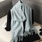 62-Color Winter Cashmere Scarf – Warm Tassel Pashmina Wrap for Women