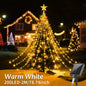 Solar Star String Lights 2m/3m (6.6/9.8 ft) IP67 Waterproof 8-Mode Warm White and Multicolor Outdoor Christmas Wedding Fairy Lights