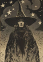 Witch Magical Art Print Witch with Full Moon Wall Decor Darkness Witches Painting Wall Decor Canvas Poster Dark Romantic Decor