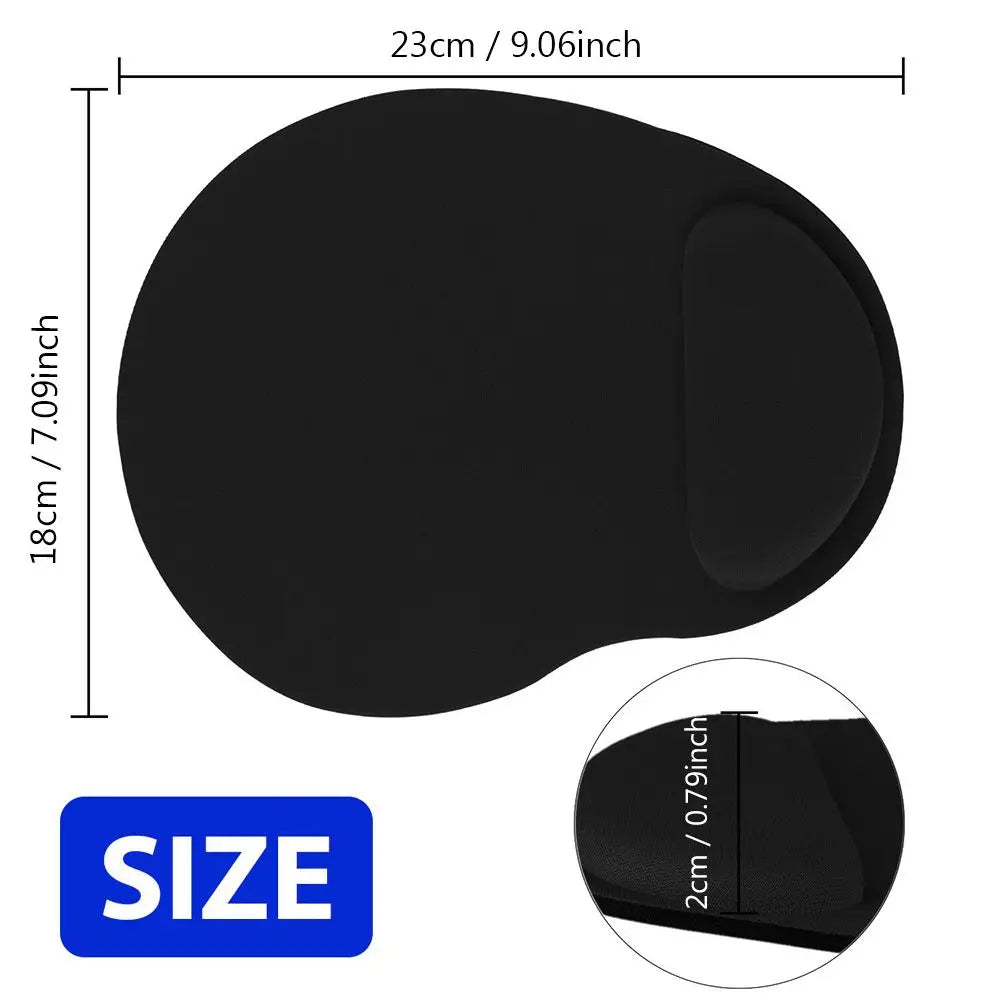 Ergonomic Wrist Rest Mouse Pad - Memory Foam + Gel Support, Non-Slip Base, Pain Relief, Office and Gaming, Dark Blue/Orange/Purple