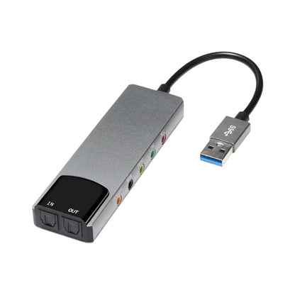 External USB Sound Card 6-in-1 3.5mm Audio Adapter — USB Audio Interface for Laptop Headset