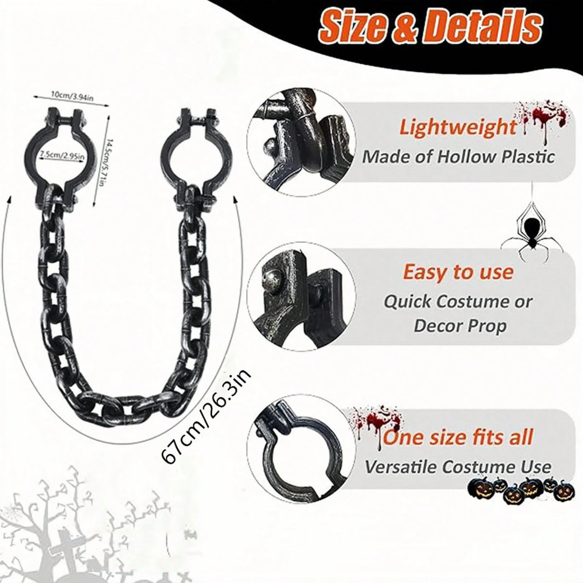 Halloween Costume Handcuff and Chain Props