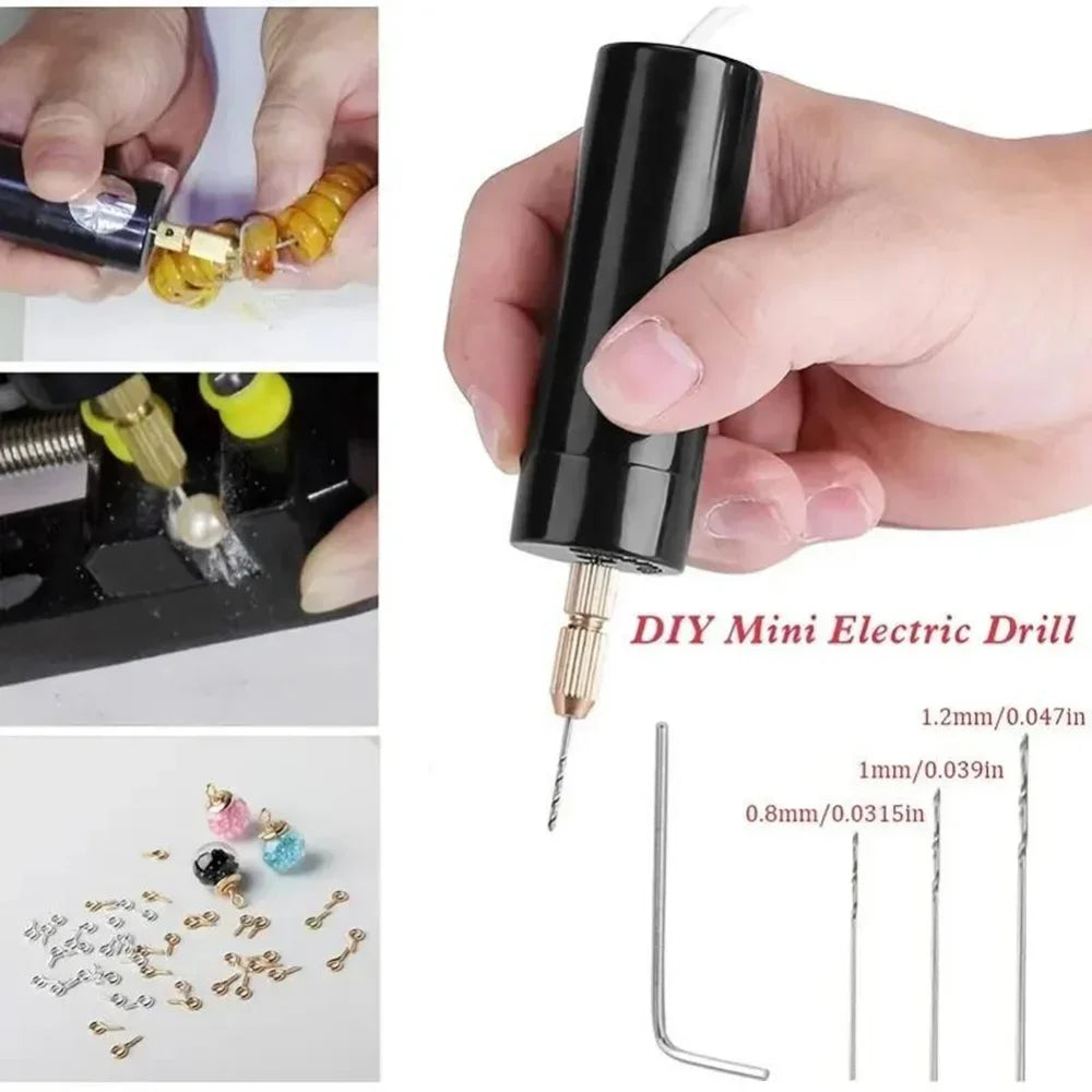 5V USB-C Mini Rotary Drill Kit, 15W, with 3 Drill Bits
