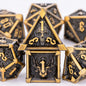 Skull and Dragon Metal Dice Set - 7-Piece Polyhedral DnD Dice for Dungeons & Dragons Tabletop RPG