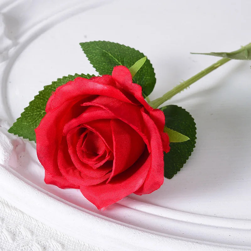 Artificial Silk Rose - Single Stem, 55 cm, 13 Colors, Realistic Foam Petals for Weddings, Home Decor & Gifting