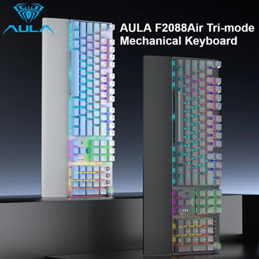 AULA F2088Air Tri-mode Mechanical Keyboard and Mouse Combo Wireless Bluetooth 2.4G Wired RGB Backlit Hot-Swappable Gaming Keyboa
