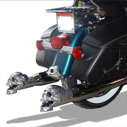 Silver Alloy Skull Exhaust Tip for 5cm Car or Motorcycle Pipes