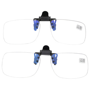Flip-Up Clip-On Reading Glasses for Presbyopia, Rimless Ultra-Light Magnifiers +1.00 to +4.00