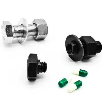 Hidden Screw Bolt Stash Safe — Metal Diversion Container for Cash, Pills & Small Valuables