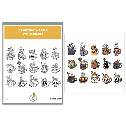 Halloween Transparent Silicone Stamp Set, Coded Designs